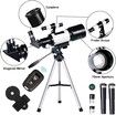 70mm Aperture Refractor Telescope with 15X-150X Magnification,Phone Adapter,Wireless Remote,Great Gift Idea