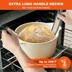 2-set Non-Stick & Reusable Silicone Bread Sling Baking Mat with Long Handles,Oval & Round,Easy to Clean