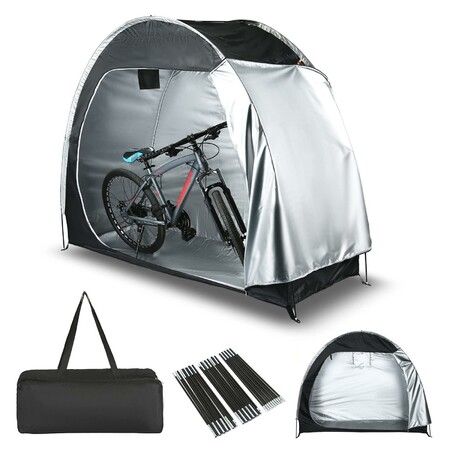 Waterproof Bike Storage Tent,  Anti-Dust 210D Cover for Outdoor Bicycles, Foldable Bicycle Shed for Camping & Gardens (163X80X195CM)