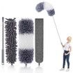 4PCS 2.5M Extendable Pole Dusters with 4 Brush Heads for Easy and Efficient Cleaning Reach High Ceilings Effortlessly