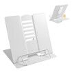 Adjustable Metal Book Stand for Hands-Free Reading Comfort (Full White)