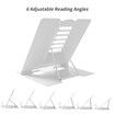 Adjustable Metal Book Stand for Hands-Free Reading Comfort (Full White)