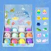 12-Pack Safe Handmade Fizzy Balls, Organic Bath Bombs with Surprise Toys Inside, Great for Gift