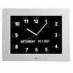 Large Digital Clock with 8-Inch Display, 3 Interface, 8 Alarms, Non-Abbreviated Day & Month for Elderly Seniors (Black)