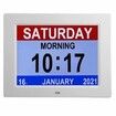 Large Digital Clock with 8-Inch Display, 3 Interface, 8 Alarms, Non-Abbreviated Day & Month for Elderly Seniors (Black)