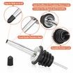 12-Pack Stainless Steel Liquor Pourers with Tapered Spouts and Dust Caps Ideal for dispensing alcohol, olive oil, and other liquids