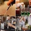 12-Pack Stainless Steel Liquor Pourers with Tapered Spouts and Dust Caps Ideal for dispensing alcohol, olive oil, and other liquids