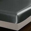 Luxury Super Soft 4-Piece Satin Bedding Set in Rich Dark Grey,anti-wrinkle