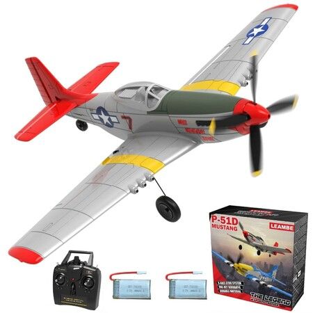 RC Plane Remote Control Airplane with 3 Modes, One-Key U-Turn Control for Easy Flying Perfect for All Ages (Red)