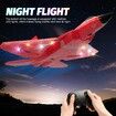 RTF F-22 Raptor RC Airplane: 2.4Ghz 6-Axis Gyro with Light Strip, Perfect for Kids and Beginners(Red)