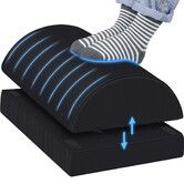 2 Heights Adjustable Foot Rest Stool for Under Desk at Work/Car/Home, with Washable Cover,Relieves Back/Lumbar/Knee (Black)