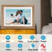 Smart WiFi 10.1-Inch Digital Photo Frame 1280x800 IPS LCD Touchscreen Auto-Rotate Portrait Landscape 16GB Memory Instantly Share Moments via Frameo App (Wooden)