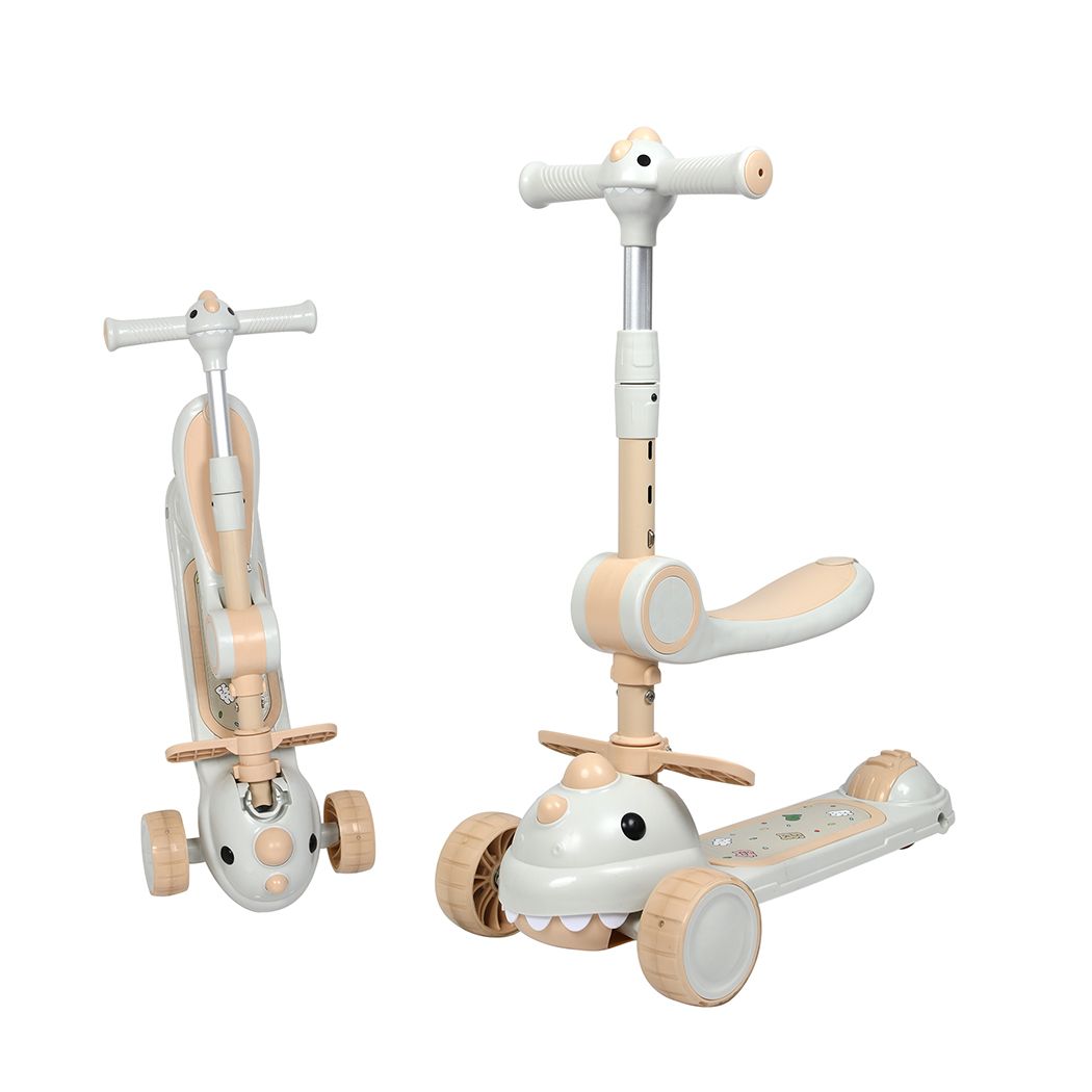 BoPeep Foldable Kids Scooter Flip-able Seat Beige