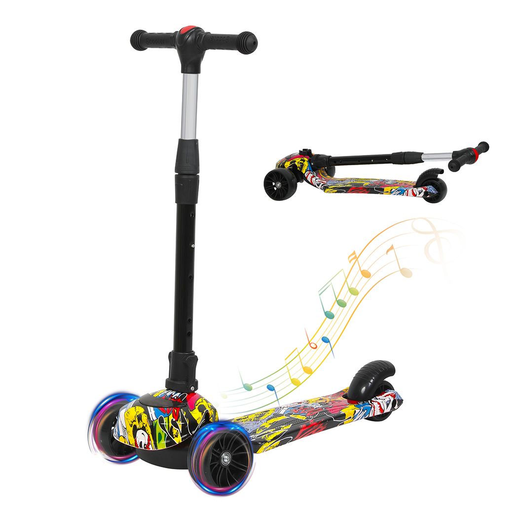 Bopeep Foldable Kids Scooter LED Music Blue