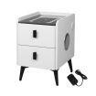 Levede Bedside Table LED Lights Drawers Storage