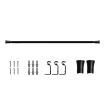 Marlow Black Curtain Rod Steel Quiet Rail Pole Pommel Set Extendable