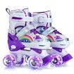 Adjustable Kids and Teens Roller Skates with 4 Light Up Wheels (Size 33-37, Purple)