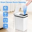 Smart Bathroom Trash Can Garbage Bin - Touchless, 2.2 Gallon, Motion Sensor, Waterproof, Narrow (White)