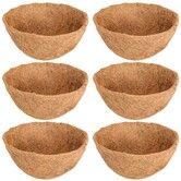 100% Natural Coconut Fiber Round Hanging Basket Liners for Flowers and Vegetables(6 Pack 12 Inch)