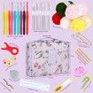 Crochet Kit for Beginners, Crochet Kits Include Yarn, 59pcs Crochet Starter Kit for Beginners Kids, Portable Storage Bag for Convenience,Purple