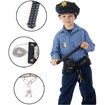 Police Pretend Play Toy Set for Kids, Toddler Boys Halloween Costume Including Metal Handcuffs Police Badge Baton Sunglasses Whistle