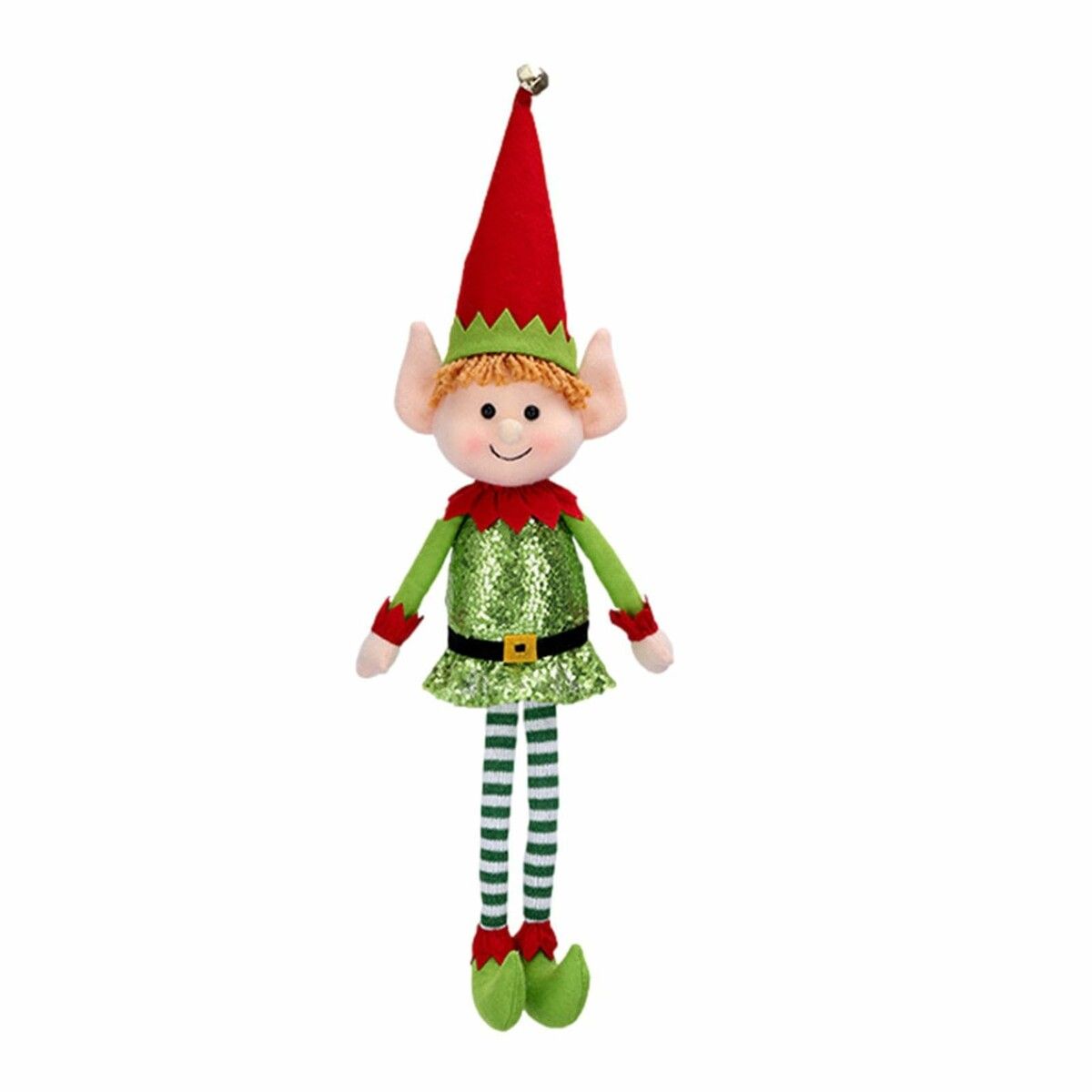 65cm Christmas Elf Behaving Badly Plush Toy Novelty Long Bendy Naughty Christmas Doll Color Green