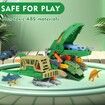 Aircraft Toys Playset for Kids with Airplane,Vehicles Set and 12 Mini Dino Figures for Boys Girls Gift for Birthday Christmas