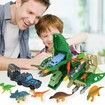 Aircraft Toys Playset for Kids with Airplane,Vehicles Set and 12 Mini Dino Figures for Boys Girls Gift for Birthday Christmas