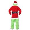 Green Deluxe Monster Costume for Men 7PCS Adult Santa Suit Set Furry Christmas Santa Claus Outfit Size L