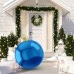 30cm Inflatable Christmas Ornament Outdoor PVC Inflatable Decorated Ball for Holiday Party Garden Yard Indoor Xmas Decorations (Blue)