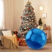 30cm Inflatable Christmas Ornament Outdoor PVC Inflatable Decorated Ball for Holiday Party Garden Yard Indoor Xmas Decorations (Blue)