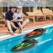 Remote Control Boats Night Glowing Toy Waterproof with Rechargable Battery Boat for Pools Lakes Play Gifts Boys Girls (Orange)