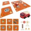 Puzzle Racer Kids Car Track Set with Fire Truck Vehicle Montessori Building Toy Rail Car Puzzle Gifts for 3+ Ages Boys(11 Pcs)