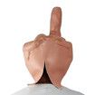 Middle Finger Funny Head Mask Costume Party Prop Men Latex Middle Finger Mask