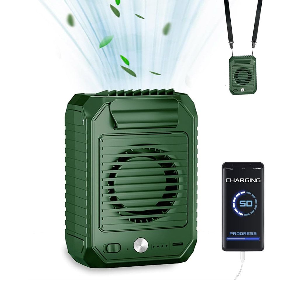 Portable Waist Clip Fan, 10000mAh Battery Powered Hands Free Cooling ...