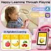 Kids Smart Phone Touchscreen 2.8 Inch Toddler Learning Toy with Rotating Camera Music Player 32G SD Card-Pink