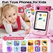 Kids Smart Phone Touchscreen 2.8 Inch Toddler Learning Toy with Rotating Camera Music Player 32G SD Card-Pink