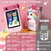 Kids Smart Phone Touchscreen 2.8 Inch Toddler Learning Toy with Rotating Camera Music Player 32G SD Card-Pink