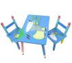 3 Pc. Kids Activity Table Set with Colourful River Animal Prints & Matching Chairs