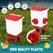 Chicken Bird Feeder Poultry Waterer Set Auto Food Water Dispense Automatic Hen Chick Chook Feeding Drinking Cup 8kg 7L for Coop Fence