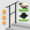 Stair Handrail Railings 1 to 2 Steps Black Metal Adjustable Safety Guard Hand Rails Kit for Outdoor Staircases Decks Porches