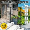 Stair Handrail Railings 4 to 5 Steps Metal Adjustable Black Safety Guard Hand Rails Kit for Outdoor Staircases Porches Decks