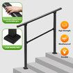 Stair Handrail Railings 4 to 5 Steps Metal Adjustable Black Safety Guard Hand Rails Kit for Outdoor Staircases Porches Decks