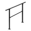 Stair Handrail Railings 4 to 5 Steps Metal Adjustable Black Safety Guard Hand Rails Kit for Outdoor Staircases Porches Decks