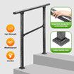 Stair Handrail Railings 2 to 3 Steps Black Metal Adjustable Safety Guard Hand Rails Kit for Outdoor Staircases Decks Porches