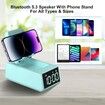 Cell Phone Stand Bluetooth Speaker with Anti-Slip Base,HD Surround Sound,Cool Multi Functional Gadget,Unique Gift for Him,Her,Husband,Wife,Dad,Mom (Blue)