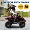 Can-Am Licensed Ride On Car 12V Electric ATV Quad Bike 4 Wheeler 2 Motor Motorised Vehicle Toy with LED MP3 Bluetooth Story Rechargeable Battery Red