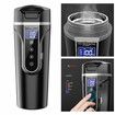 Car Electric Kettle 450ml 12 24V Car Heating Cup Car Stainless Steel LCD Temperature Display Travel Electric Coffee Cup for Tea Coffee Milk