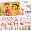 Human Body Preschool Busy Book 30 Pages Quiet Book, Montessori Learning Toys for Toddlers 3-5, Learning Activities Coloring Sticker Book