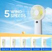 Portable Handheld Fan 5 Speeds Mini Air Cooler USB Rechargeable Small Electric Desk Summer Cooling Quiet Personal Travel Camping Essentials 4000mAh